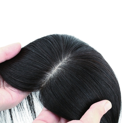 180% Density Remy Hair Toupee with Silk Base Top and 24mm Toupee Texture Length 30cm