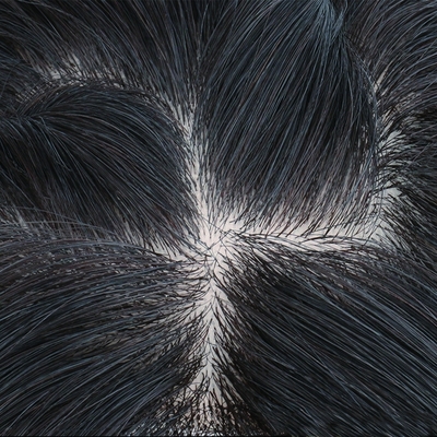 180% Density Remy Hair Toupee with Silk Base Top and 24mm Toupee Texture Length 30cm