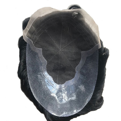 Natural Black Hair Toupee 6x8 French Lace Men's Hair Patch Chinese Hair 110% Density