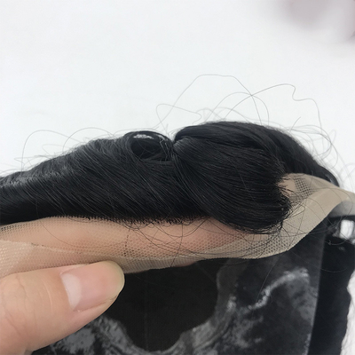Natural Black Hair Toupee 6x8 French Lace Men's Hair Patch Chinese Hair 110% Density