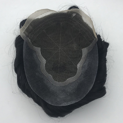 Natural Black Hair Toupee 6x8 French Lace Men's Hair Patch Chinese Hair 110% Density