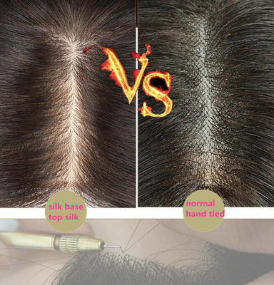 Women's Straight Silk Base Toupee with Swiss Lace Frontal Closure and Hair Topper