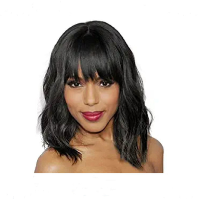 None Lace Wigs Short Water Wave Brazilian Remy Human Hair BOB Wigs for Black Women