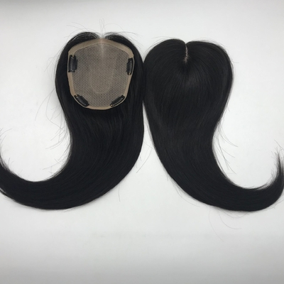 Women's Straight Silk Base Toupee with Swiss Lace Frontal Closure and Hair Topper