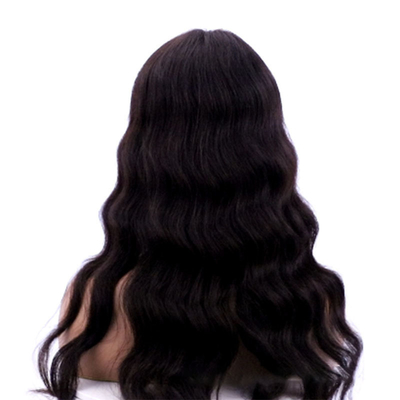 Machine Made 100% Virgin Cuticle Aligned Human Hair Loose Wave Curly Blunt Bangs Wig