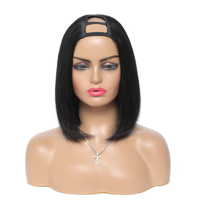 Peruvian Bob Wigs for Black Women Black Color Remy Natural Bone Straight U Part Wig Long
