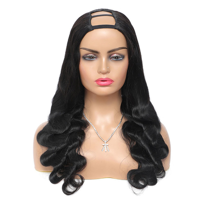 150% Density Brazilian Remy Body Wave Hair U Part Wigs Middle Open for Black Women