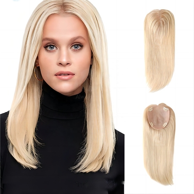 130% Density Virgin Raw Hair Silk Base Human Hair Lace Closure Toupee for Women Straight