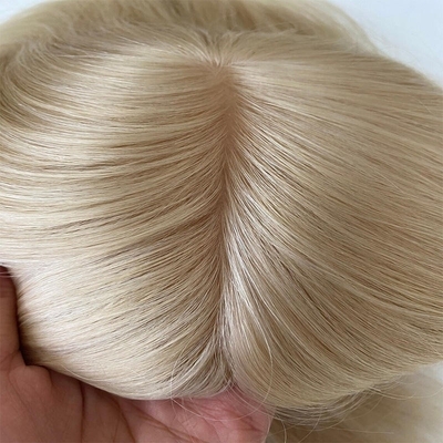 130% Density Virgin Raw Hair Silk Base Human Hair Lace Closure Toupee for Women Straight