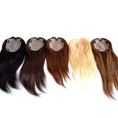 Full Hand Made 2024 Trend Blonde Remy Wavy Curly European Human Hair Topper For Women