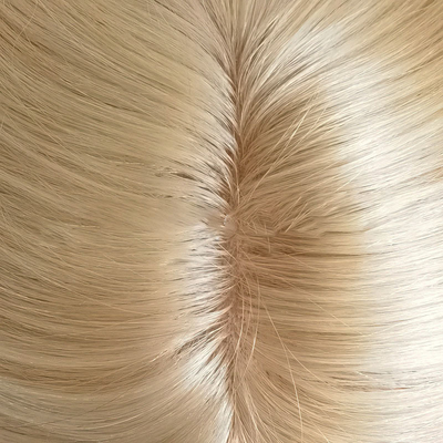 Full Hand Made 2024 Trend Blonde Remy Wavy Curly European Human Hair Topper For Women
