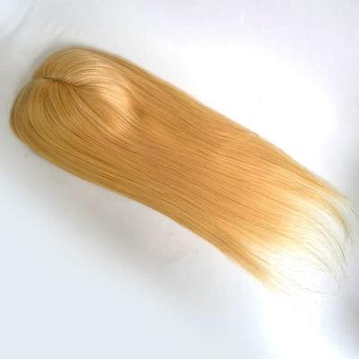 Full Hand Made 2024 Trend Blonde Remy Wavy Curly European Human Hair Topper For Women