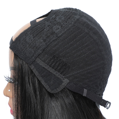 Full Cuticle Brazilian Hair Preplucked U Part Wig with 180% Density in Bone Straight