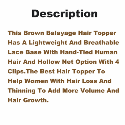 8-22 inches Length Hand-Tied Lace Front And Weft Hollow Net Brown Balayage Human Hair