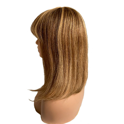 Glueless Bob Wigs 100% Remy Human Hair None Lace Front P4/27 Brazilian Straight