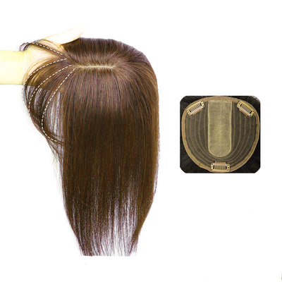90% Density Straight Toupee Clip In Natural Human Hair Topper Wigs for Women