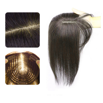 90% Density Straight Toupee Clip In Natural Human Hair Topper Wigs for Women
