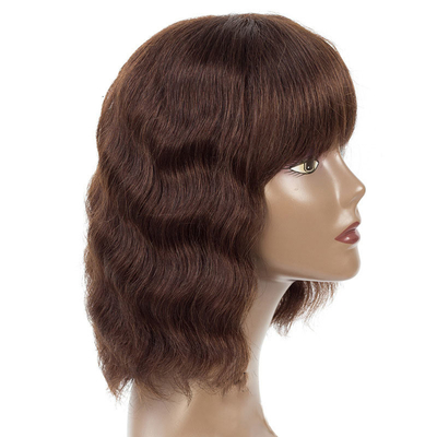 250g-450g Brazilian Human Hair Wig Bulk Virgin Remy Machine Made Short Bob Wigs With Bangs Vendors