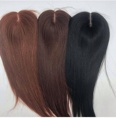 Silk Base Human Hair Toppers Lace Toupee for Women Virgin Hair Straight Toppers