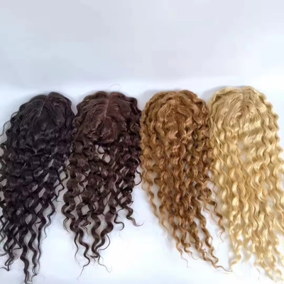100% Human Hair Topper for Women Natural Silk Base Toupee in Straight Style