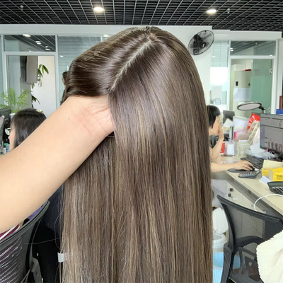8-22 Inches Length Human Hair Topper with 120% Toupee Density OEM Silk