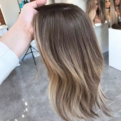 8-22 Inches Length Human Hair Topper with 120% Toupee Density OEM Silk