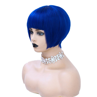 Swiss Lace Base Material Remy Hair Virgin Silky Short Bob Cut Wigs For Women with 1