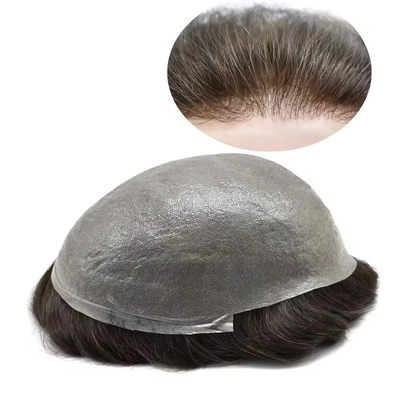 Thin Skin Toupee For Men European Hair with Full Cuticle Aligned Hair