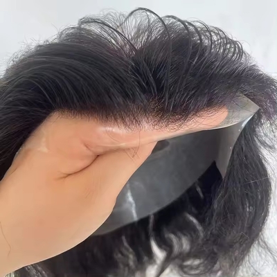 Thin Skin Toupee For Men European Hair with Full Cuticle Aligned Hair