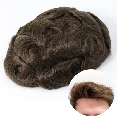 Thin Skin Toupee For Men European Hair with Full Cuticle Aligned Hair