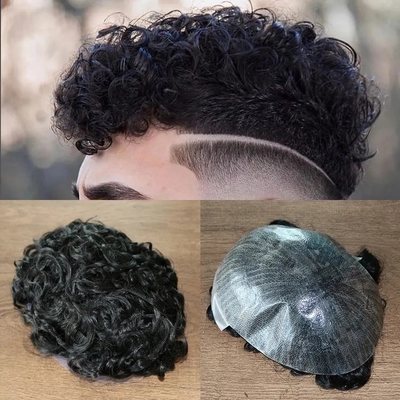 Full Cuticle 100% Virgin Cuticle Aligned Hair Afro Toupee for Black Men