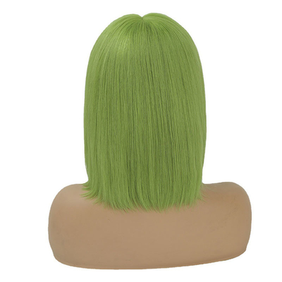 100% Human Hair Brazilian HD Lace Frontal 8A 10A 12A Short Green Bob Wig with Swiss Lace