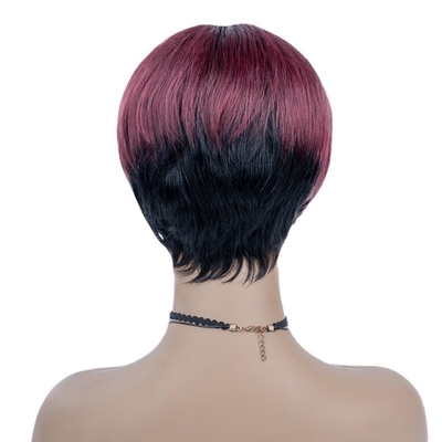 6inch Summer HD Swiss Lace Raw Virgin Human Hair Silky Straight Short Perruque Pixie Cut Wigs For Black Women