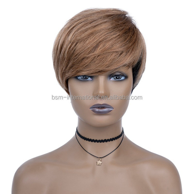 T1B/27 Color Pre Plucked Short Human Hair Wigs for Black Women Brazilian Pixie Cut