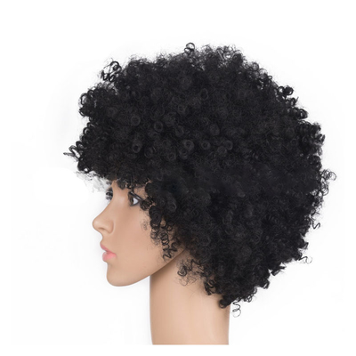 Short Hair Curly Wavy Wig for Black Ladies Machine Made Remy Hair Pixie Wig