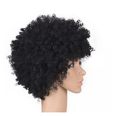 Short Hair Curly Wavy Wig for Black Ladies Machine Made Remy Hair Pixie Wig