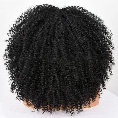 Light Brown Bouncy Curly Human Hair Wigs with Bangs Peruvian Remy Afro Kinky Curls