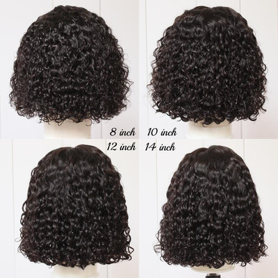 Remy Hair 180% Density Afro Kinky Curly 4*4/13*4/13*6 Lace Frontal BOB Wigs for Black Women 250g-450g