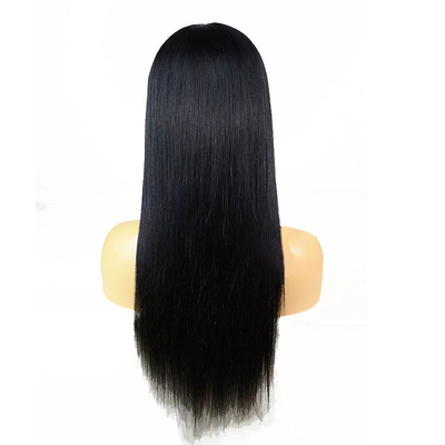 Natural Unprocessed Silk Straight Full Hand Tied HD Full Swiss Lace Wig Length 10-24inch