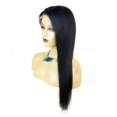 Natural Unprocessed Silk Straight Full Hand Tied HD Full Swiss Lace Wig Length 10-24inch