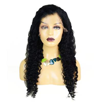 360 Swiss Lace Front Hand Tied Wig Vendors with Natural Curly Raw Brazilian Hair