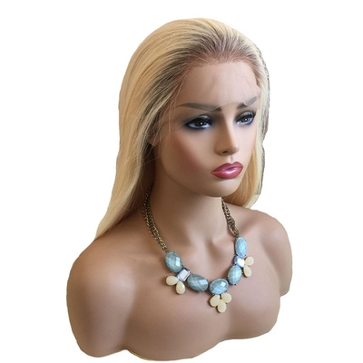 Soft and Shiny 613 Blonde Ombre Highlight Human Hair Hand Tied Wig for European Women