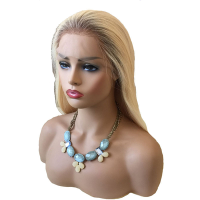 Soft and Shiny 613 Blonde Ombre Highlight Human Hair Hand Tied Wig for European Women