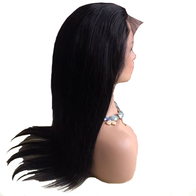10-24inch Full Cuticle Natural Black Straight Full Lace Hand Made Human Remy Hair Wigs