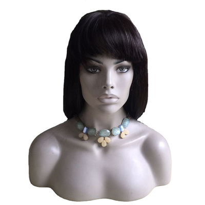 Natural Black Raw Virgin Remy Full Lace Hand Tied Wigs with Hair Bangs Perruque Vendors