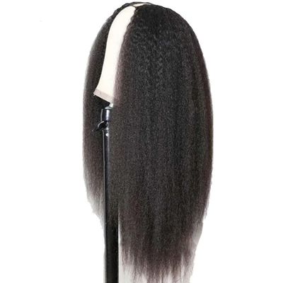 Wigs Length Long V Part Glueless Afro Kinky Straight Human Hair Wig 250% Density
