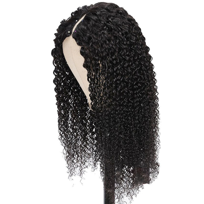 8-32inch V Part Wig Human Hair Raw Burmese Hair for Natural Hairline and Kinky Curly Look