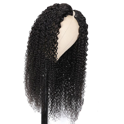 8-32inch V Part Wig Human Hair Raw Burmese Hair for Natural Hairline and Kinky Curly Look
