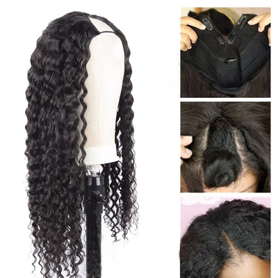 Deep Wave Raw Curly Human Hair Wigs for Black Women Small/Large/Average Size 8-32inch