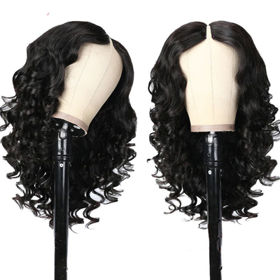 None Lace Wigs V Part Cambodian Hair Wig Body Wave Human Raw Hair No Leave Out Gluless